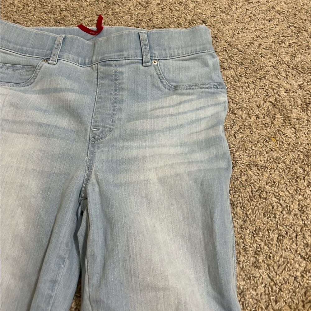 SPANX Denim Flare Leg Jeans Retro Light Wash Size Medium Women's Cotton Blend - Picture 4 of 8